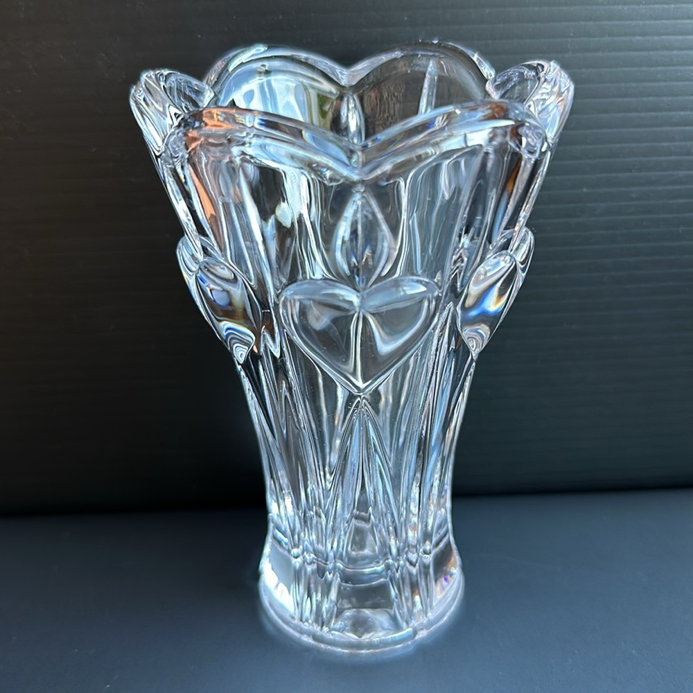 Crystal Heart Vase by Anna Hutte Germany